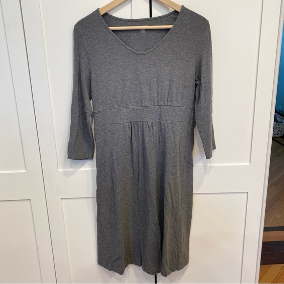 Lands' End Midi 3/4 Sleeve Knit Stretchy Modest Dress - Picture 1 of 4